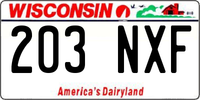 WI license plate 203NXF