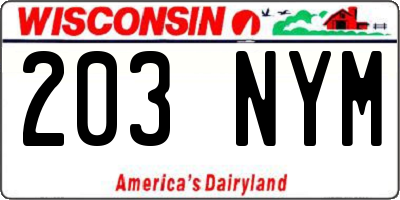 WI license plate 203NYM