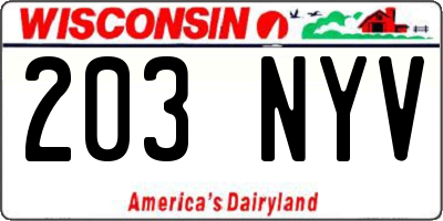 WI license plate 203NYV