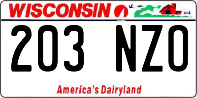 WI license plate 203NZO