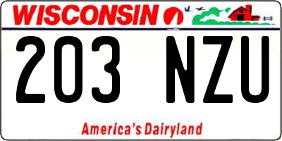 WI license plate 203NZU