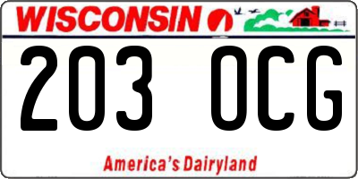 WI license plate 203OCG