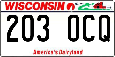 WI license plate 203OCQ