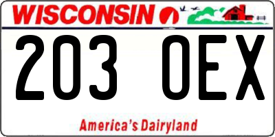 WI license plate 203OEX