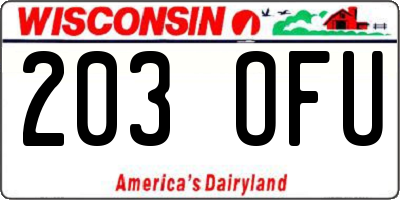 WI license plate 203OFU