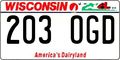 WI license plate 203OGD