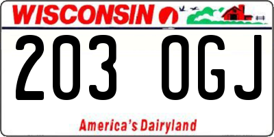 WI license plate 203OGJ