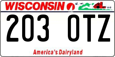 WI license plate 203OTZ