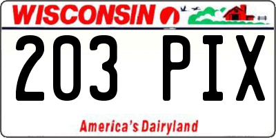 WI license plate 203PIX