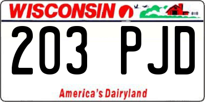 WI license plate 203PJD