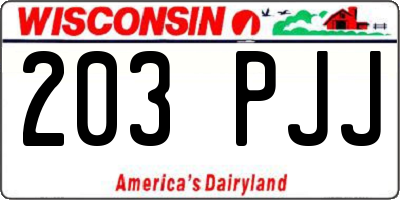 WI license plate 203PJJ
