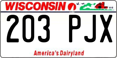 WI license plate 203PJX