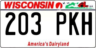 WI license plate 203PKH