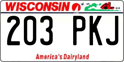 WI license plate 203PKJ