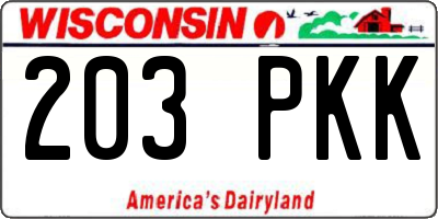 WI license plate 203PKK