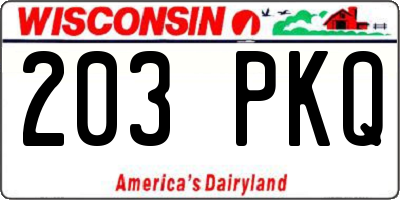 WI license plate 203PKQ