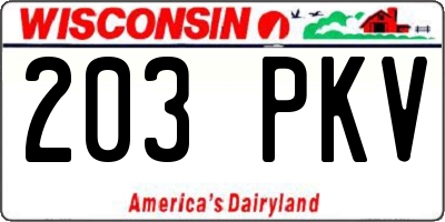 WI license plate 203PKV
