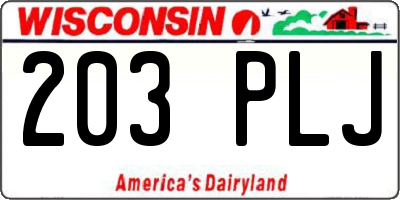 WI license plate 203PLJ