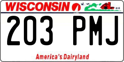 WI license plate 203PMJ
