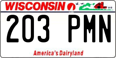 WI license plate 203PMN