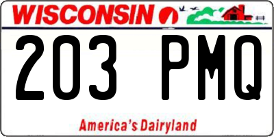 WI license plate 203PMQ
