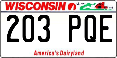 WI license plate 203PQE