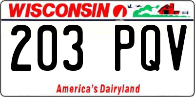 WI license plate 203PQV