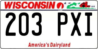WI license plate 203PXI