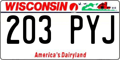 WI license plate 203PYJ