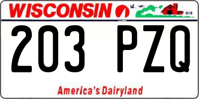 WI license plate 203PZQ