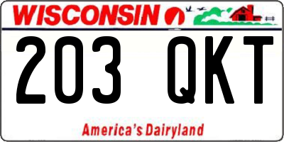 WI license plate 203QKT
