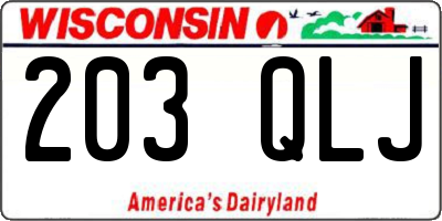 WI license plate 203QLJ