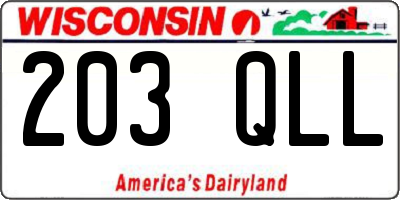 WI license plate 203QLL
