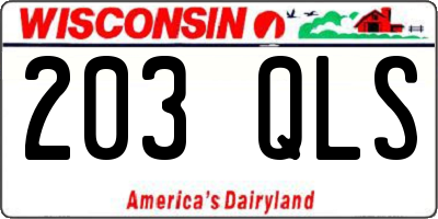 WI license plate 203QLS