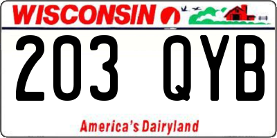 WI license plate 203QYB