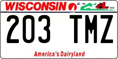 WI license plate 203TMZ