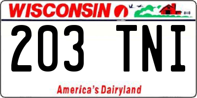WI license plate 203TNI