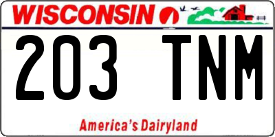WI license plate 203TNM