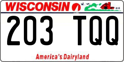 WI license plate 203TQQ