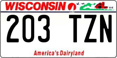 WI license plate 203TZN
