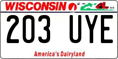 WI license plate 203UYE