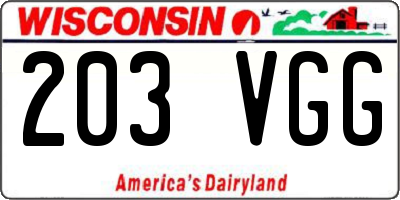 WI license plate 203VGG