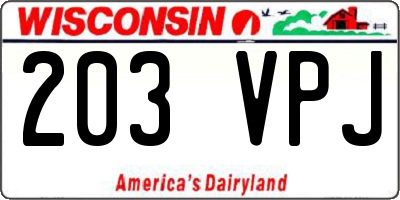 WI license plate 203VPJ