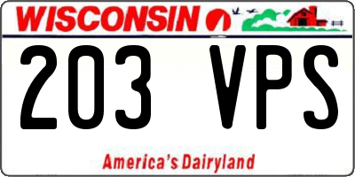 WI license plate 203VPS