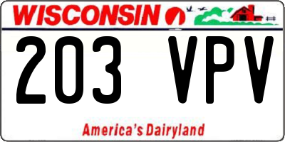 WI license plate 203VPV