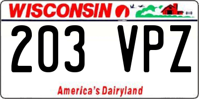 WI license plate 203VPZ
