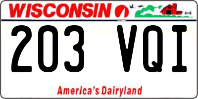 WI license plate 203VQI