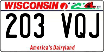 WI license plate 203VQJ