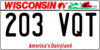 WI license plate 203VQT