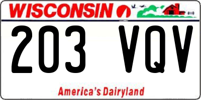 WI license plate 203VQV